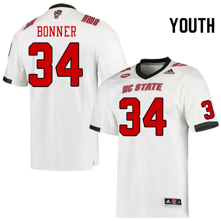 Youth #34 Kamal Bonner North Carolina State Wolfpacks College Football Jerseys Stitched-White